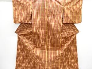 未使用品　変わり格子織り出し米沢紬着物アンサンブル